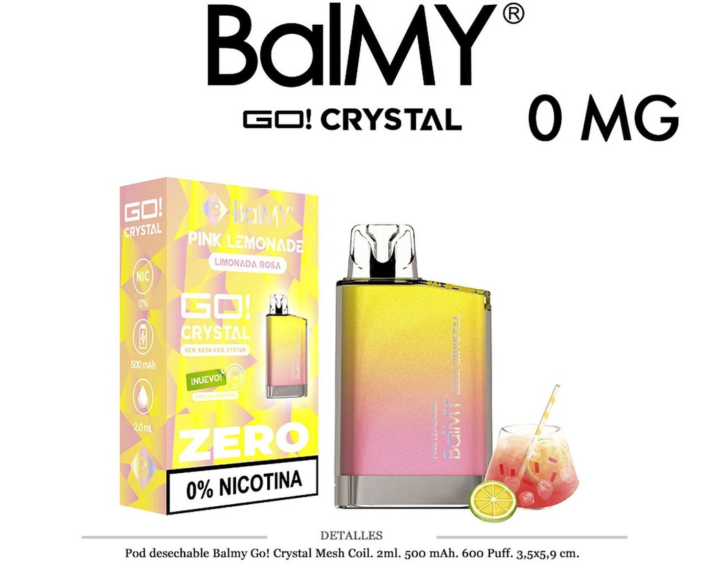 POD. DES. BALMY GO! CRYSTAL PINK LEMONADE 0MG