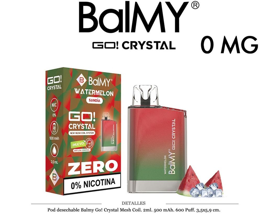 POD. DES. BALMY GO! CRYSTAL WATERMELON 0MG