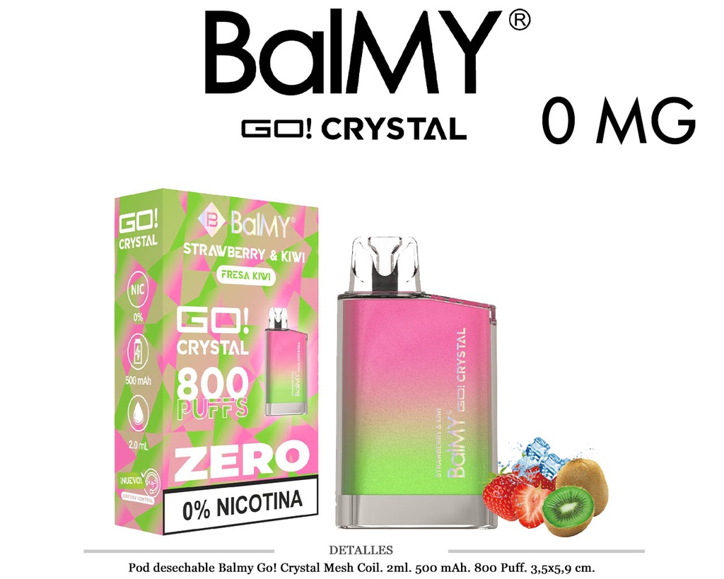 POD. DES. BALMY GO! CRYSTAL STRAWBERRY KIWI 0MG 2ML