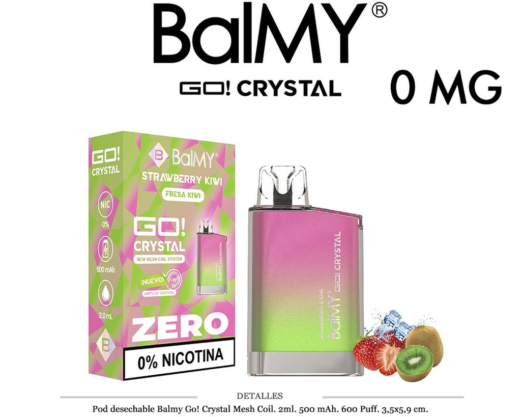 POD. DES. BALMY GO! CRYSTAL STRAWBERRY KIWI 0MG