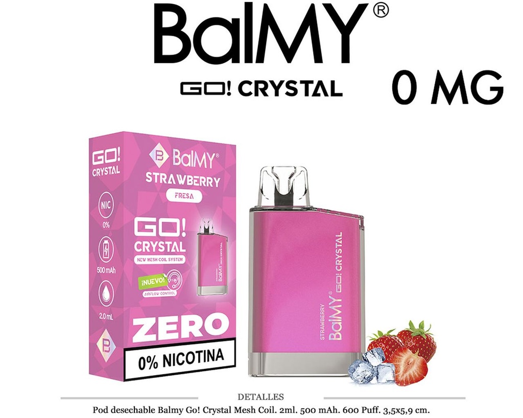 POD. DES. BALMY GO! CRYSTAL STRAWBERRY 0MG