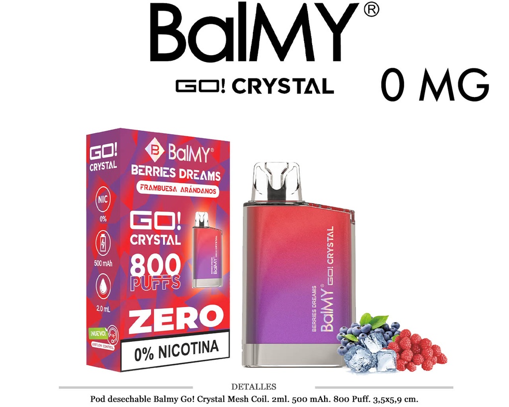 POD. DES. BALMY GO! CRYSTAL BERRIES DREAMS 0MG 2ML