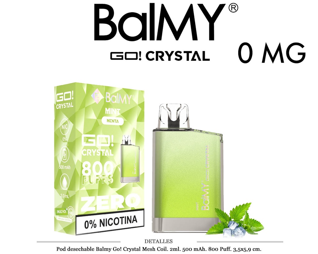 POD. DES. BALMY GO! CRYSTAL MINT 0MG 2ML