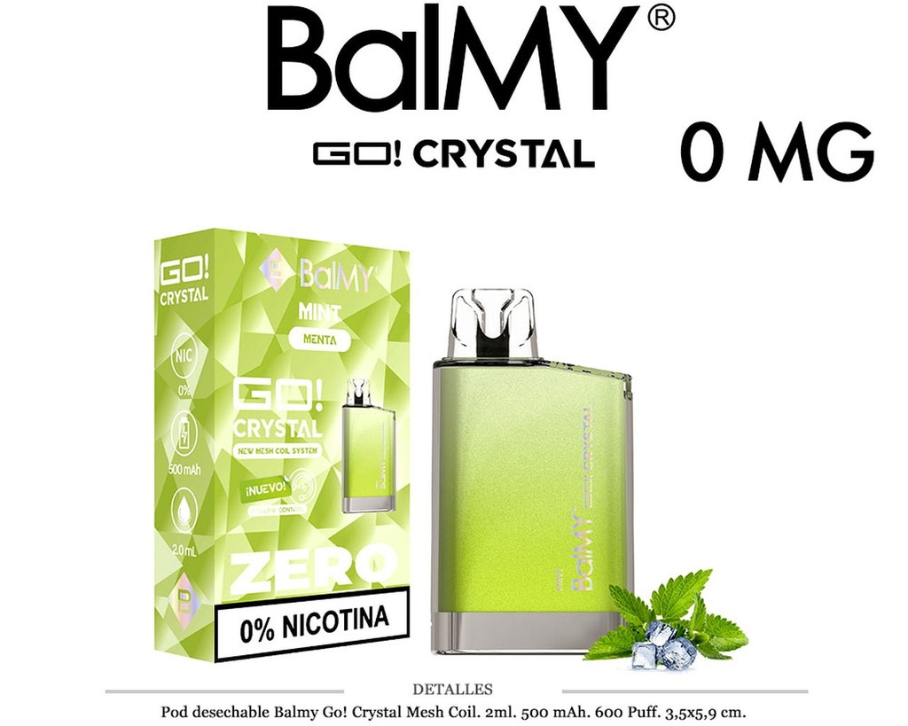 POD. DES. BALMY GO! CRYSTAL MINT 0MG