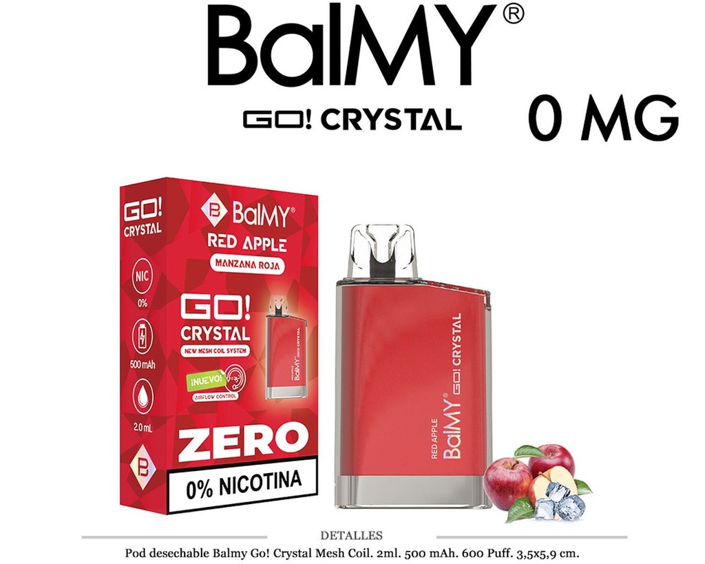 POD. DES. BALMY GO! CRYSTAL RED APPLE 0MG