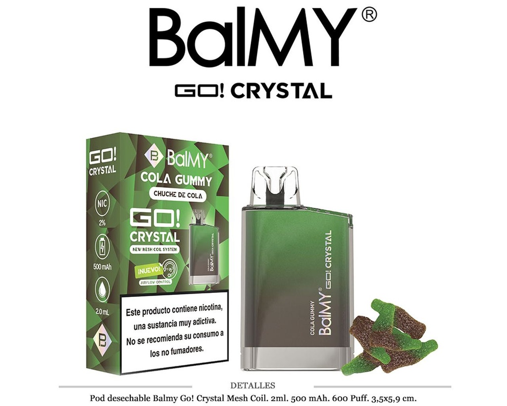 POD. DES. BALMY GO! CRYSTAL COLA GUMMY 20MG