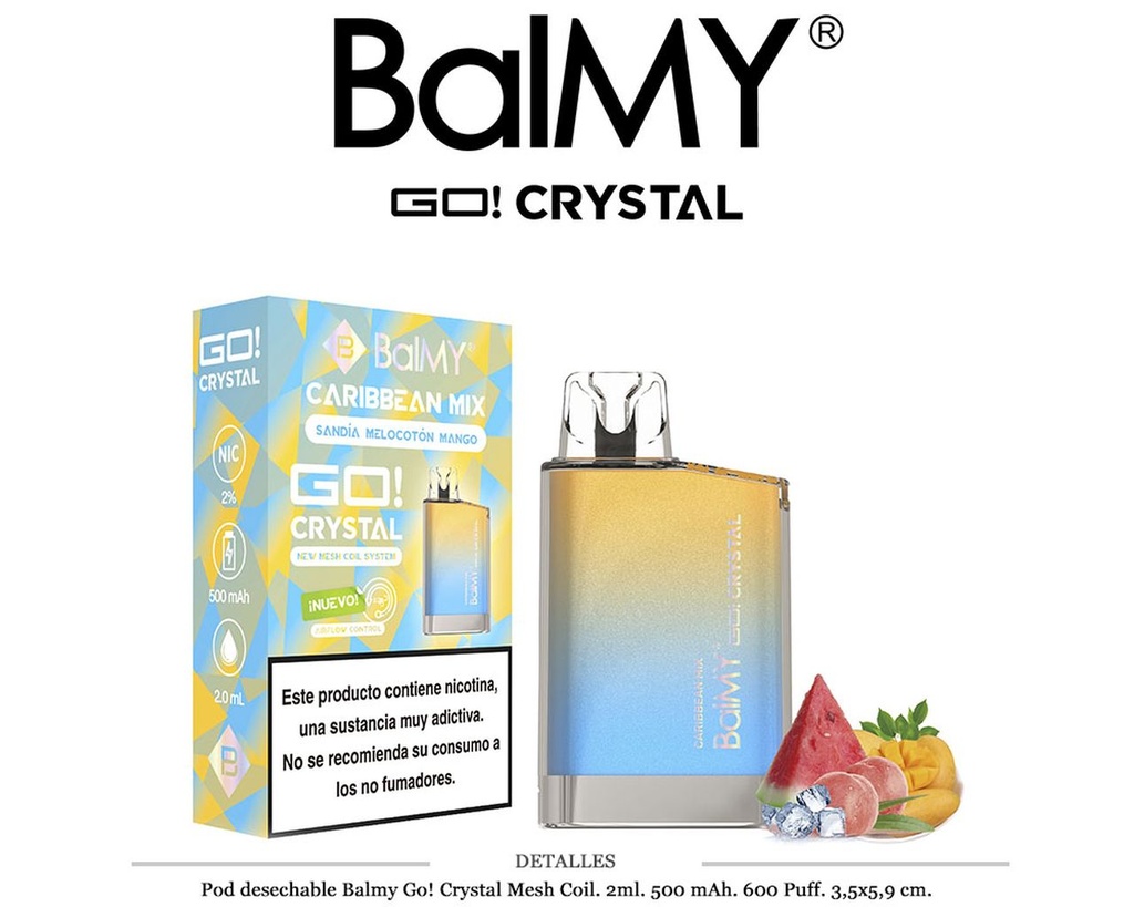 POD. DES. BALMY GO! CRYSTAL CARIBBEAN MIX 20MG 2ML
