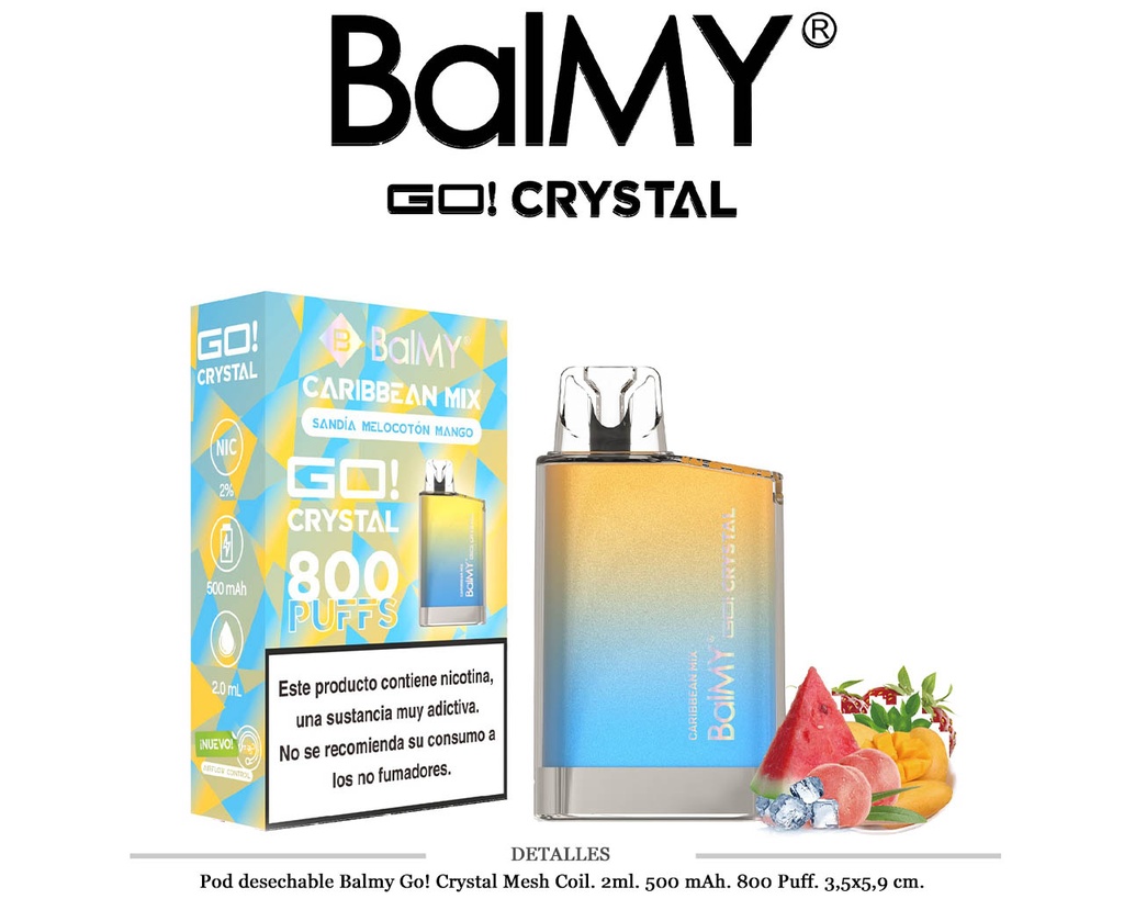 POD. DES. BALMY GO! CRYSTAL CARIBBEAN MIX 20MG 2ML