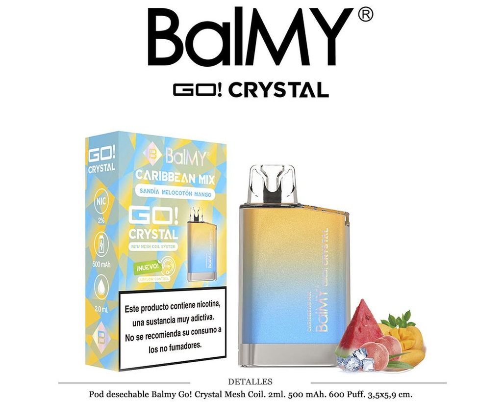 POD. DES. BALMY GO! CRYSTAL CARIBBEAN MIX 20MG