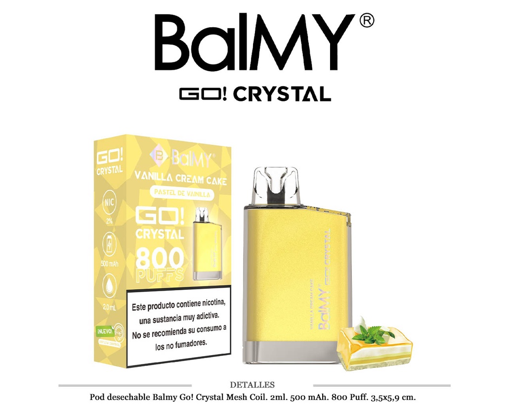 POD. DES. BALMY GO! CRYSTAL VANILLA CREAM CAKE 20MG 2ML
