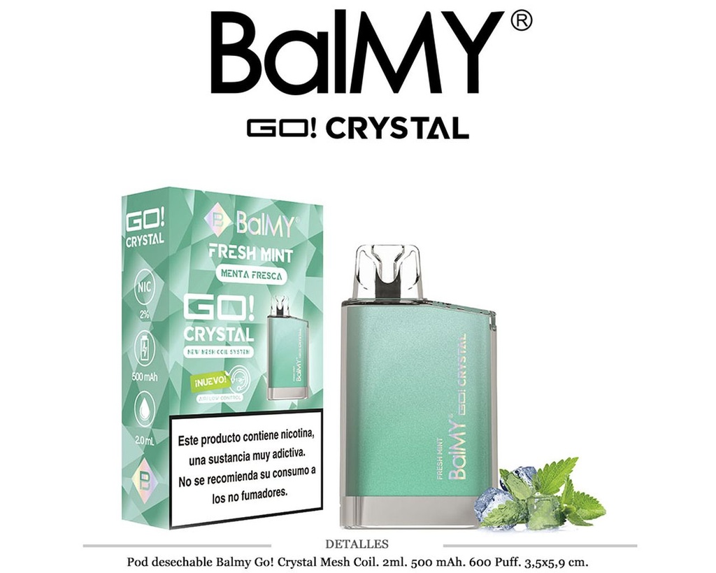 POD. DES. BALMY GO! CRYSTAL FRESH MINT 20MG