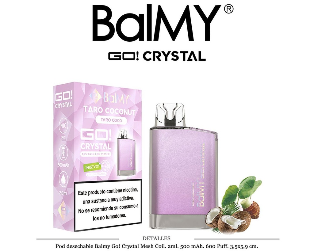 POD. DES. BALMY GO! CRYSTAL TARO COCONUT 20MG