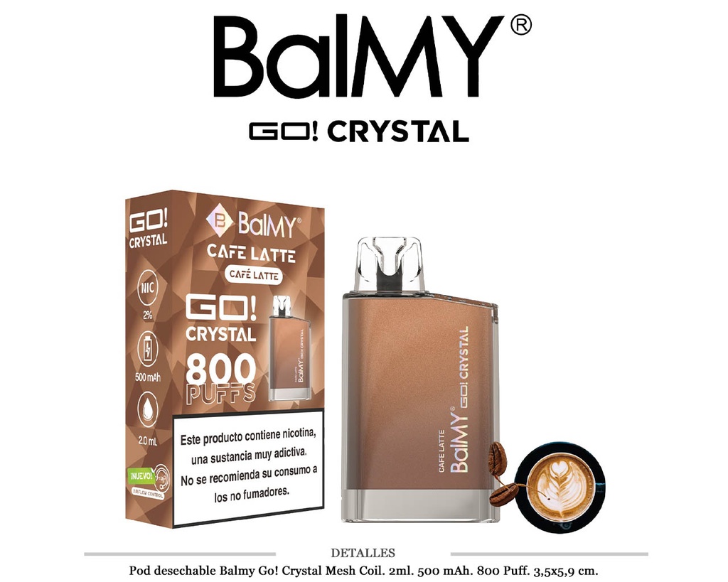 POD. DES. BALMY GO! CRYSTAL COFFEE LATTE 20MG 2ML