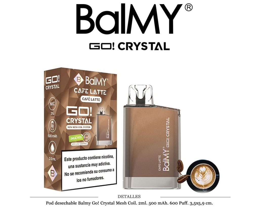 POD. DES. BALMY GO! CRYSTAL COFFEE LATTE 20MG