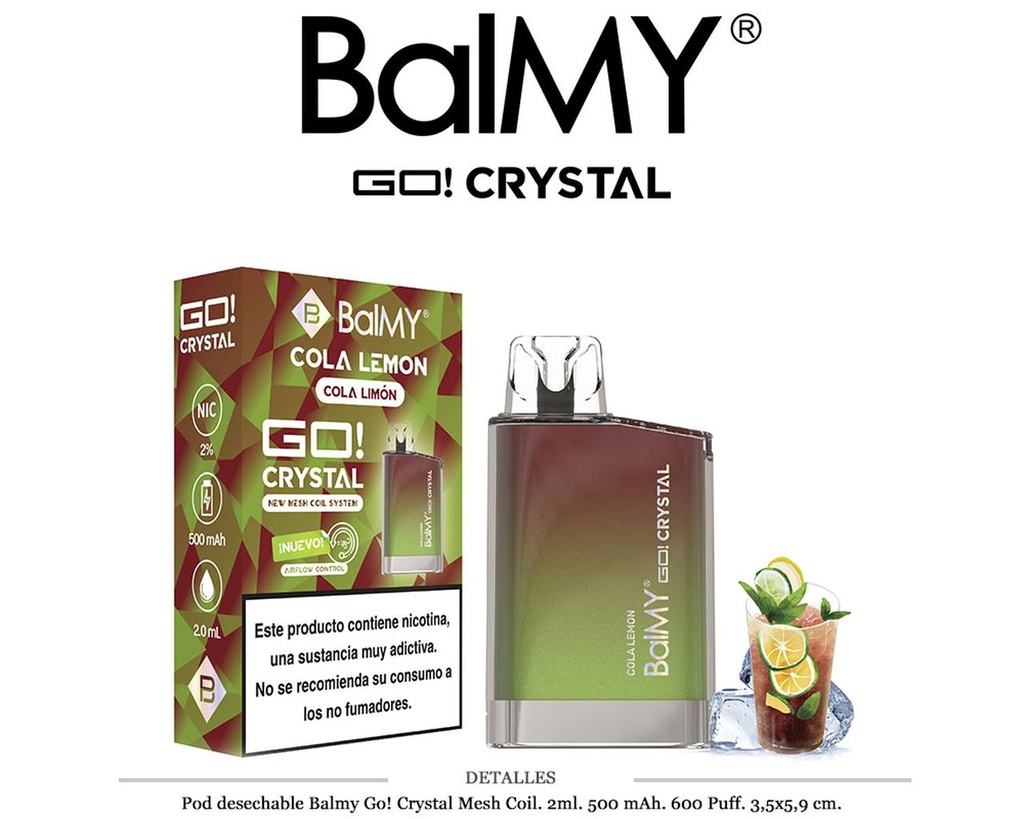 POD. DES. BALMY GO! CRYSTAL COLA LEMON 20MG