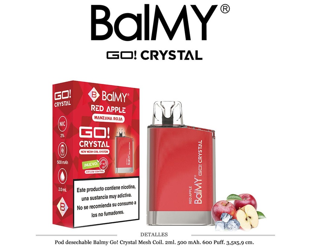 POD. DES. BALMY GO! CRYSTAL RED APPLE 20MG