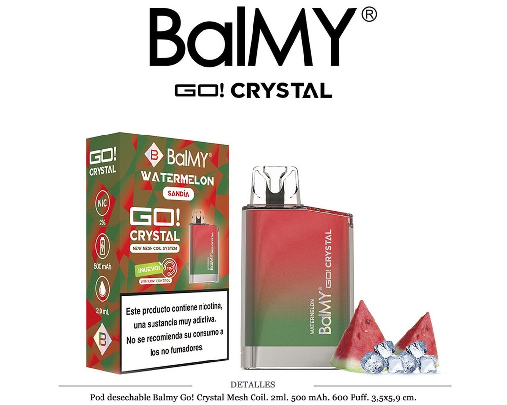 POD. DES. BALMY GO! CRYSTAL WATERMELON 20MG 2ML