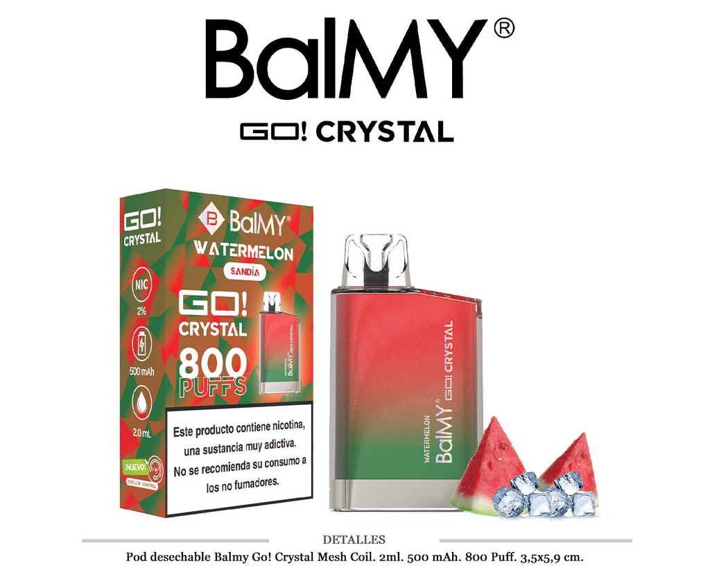 POD. DES. BALMY GO! CRYSTAL WATERMELON 20MG 2ML