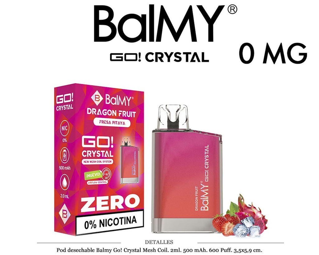 POD. DES. BALMY GO! CRYSTAL DRAGON FRUIT 0MG