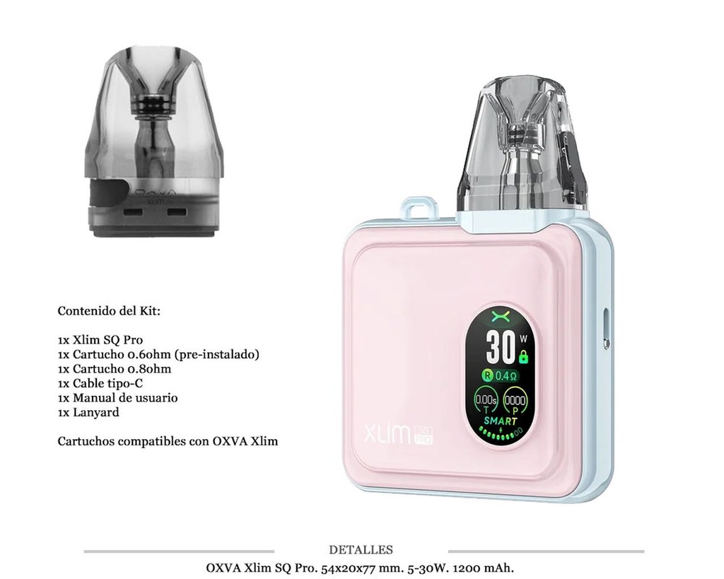 OXVA XLIM SQ PRO PASTEL PINK KIT 1200MAH