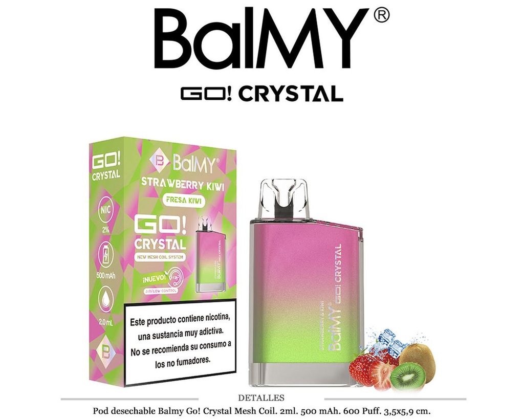 POD. DES. BALMY GO! CRYSTAL STRAWBERRY KIWI 20MG