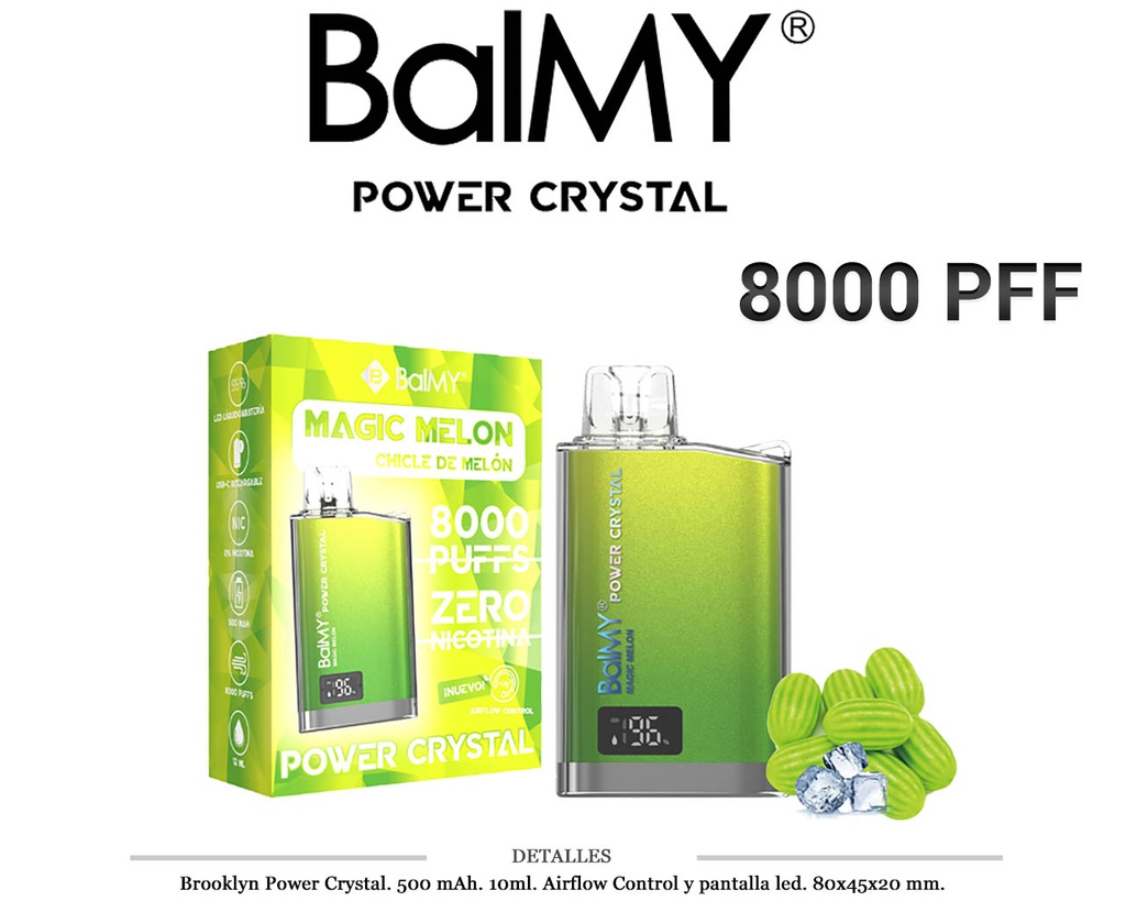 POD. DES. BALMY POWER CRYSTAL MAGIC MELON 0MG 10ML