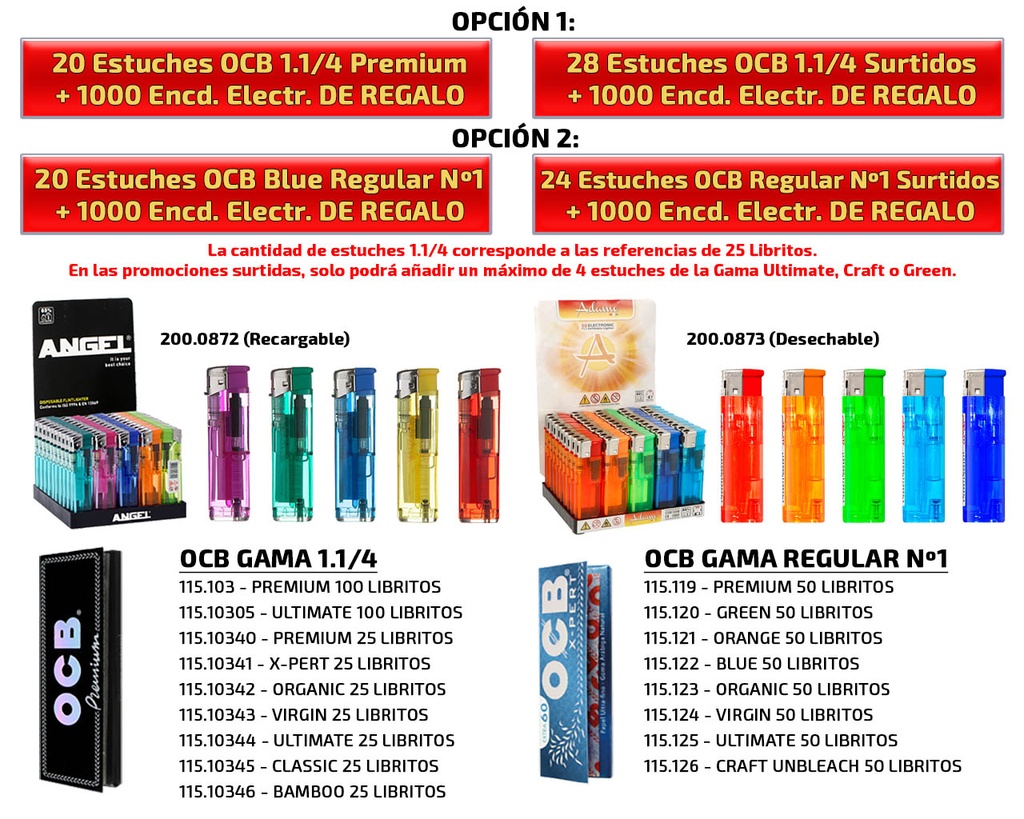 OCB 1.1/4 / REGULAR Nº1 + ENCD. ELECTRONICO S/C