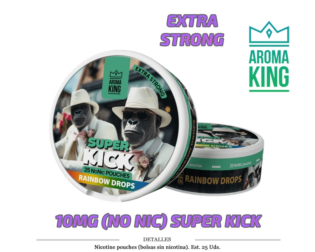 NICO POUCH AROMA KING RAINBOW DROPS 10MG NO NIC 1 UD
