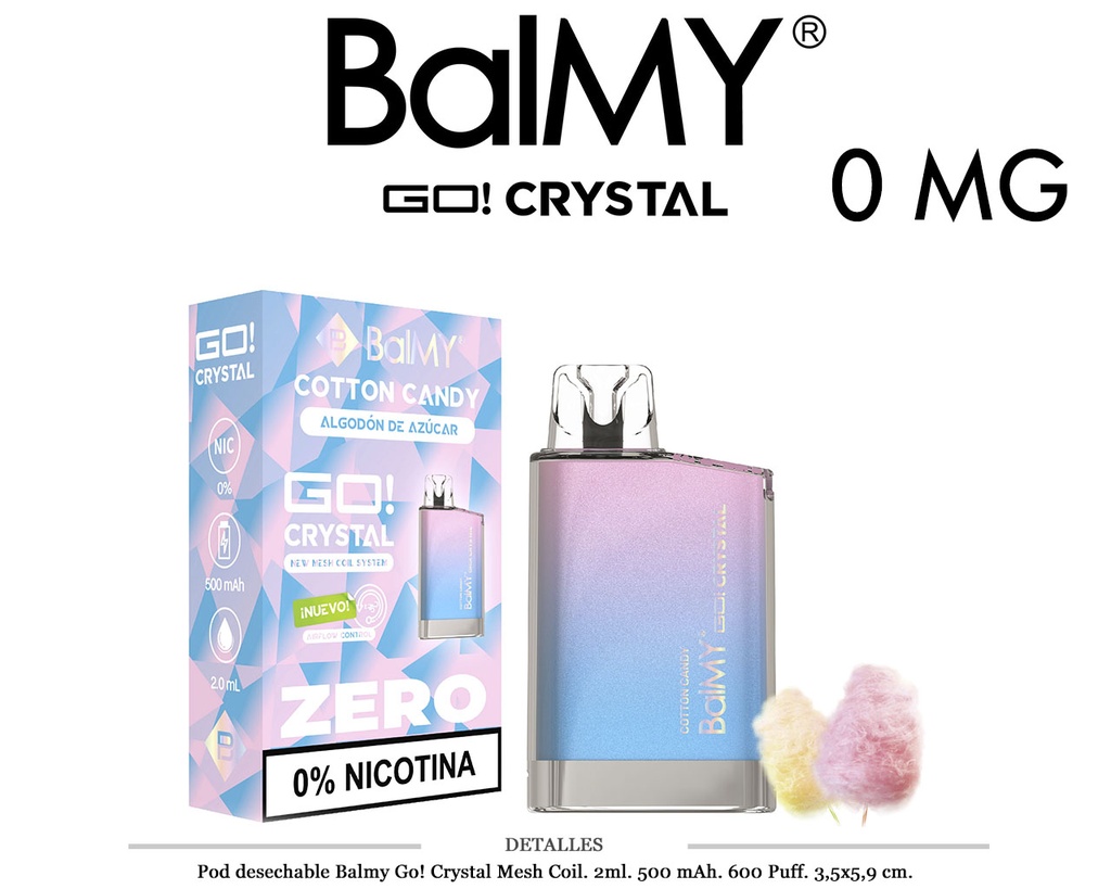 POD. DES. BALMY GO! CRYSTAL COTTON CANDY 0MG