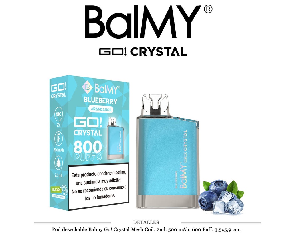 POD. DES. BALMY GO! CRYSTAL BLUEBERRY 20MG 2ML