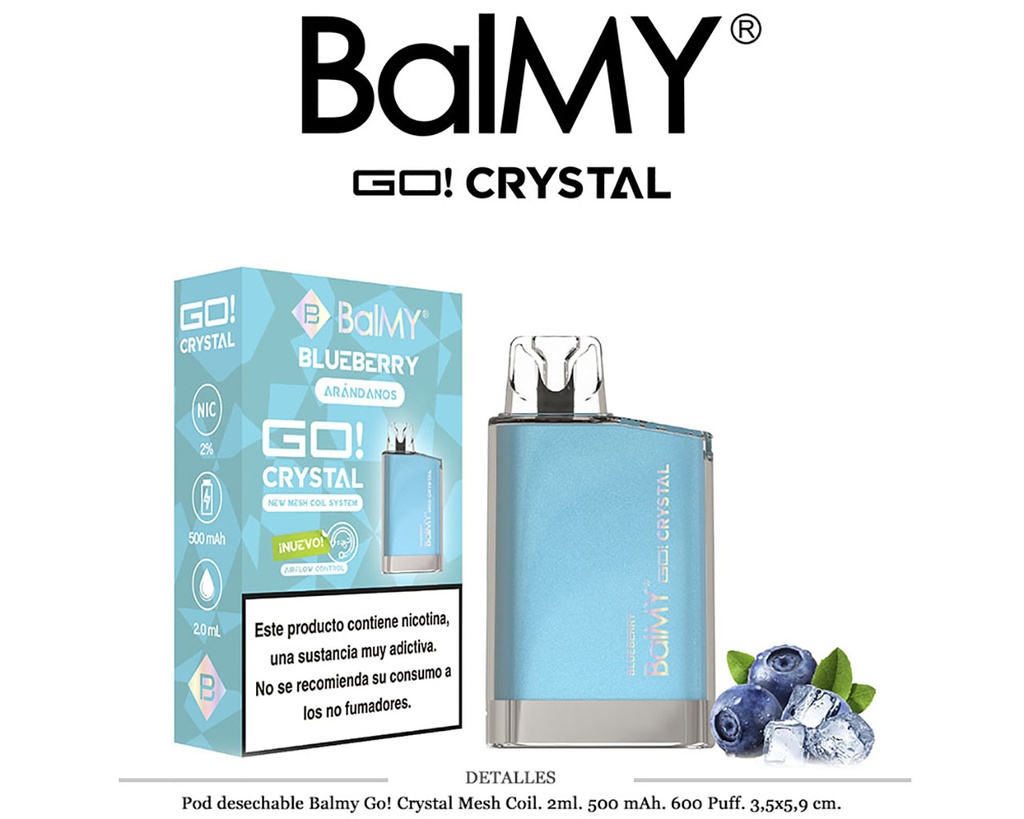 POD. DES. BALMY GO! CRYSTAL BLUEBERRY 20MG