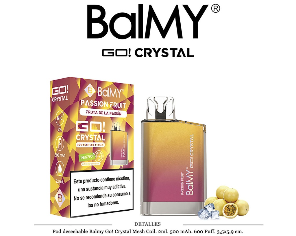 POD. DES. BALMY GO! CRYSTAL PASSION FRUIT 20MG