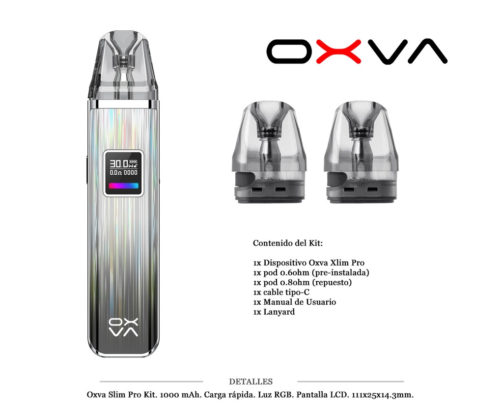 OXVA XLIM PRO GLEAMY GRAY KIT 1000MAH