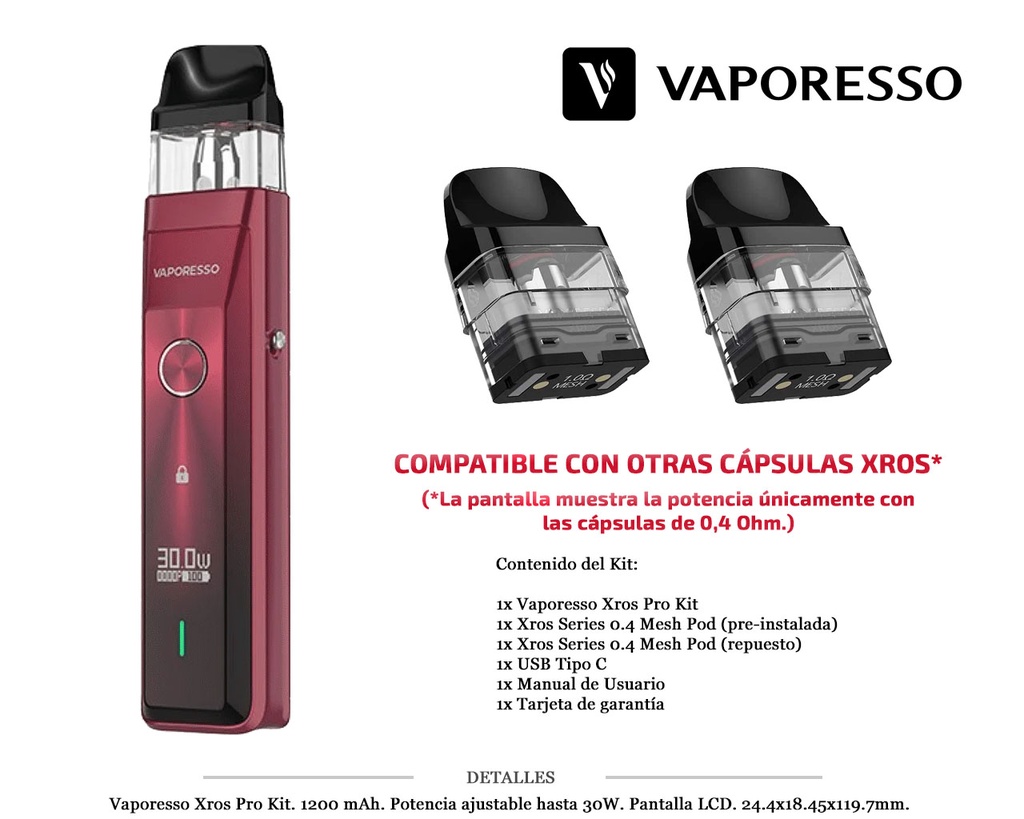 VAPORESSO XROS PRO RED KIT 1200 MAH