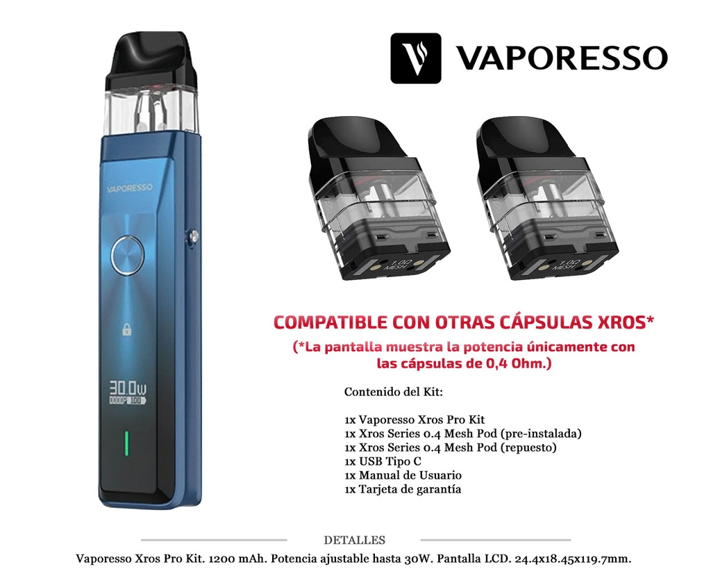 VAPORESSO XROS PRO BLUE KIT 1200 MAH