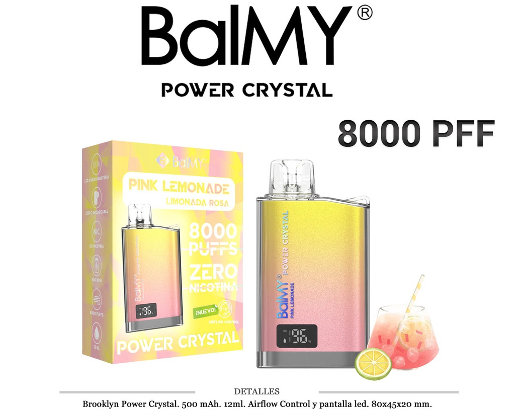 POD. DES. BALMY POWER CRYSTAL PINK LEMONADE 0MG 10ML