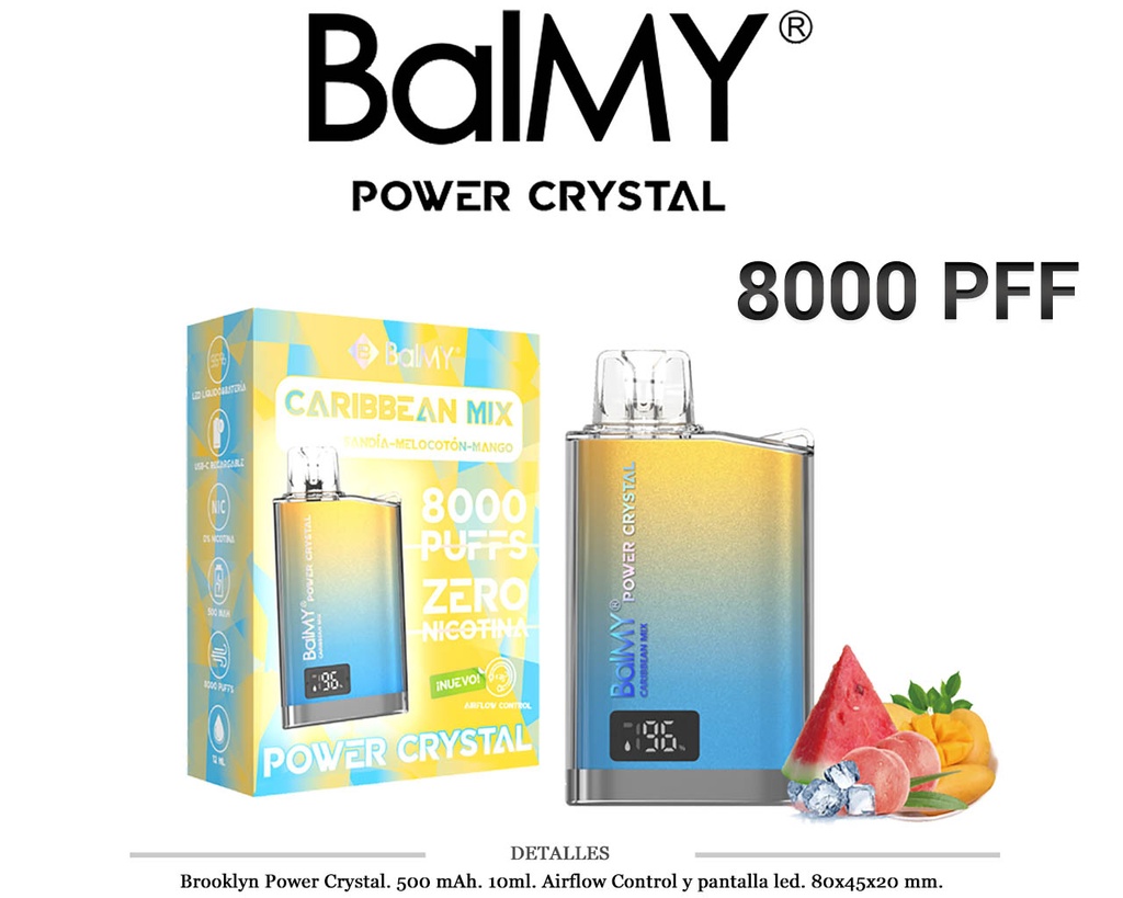POD. DES. BALMY POWER CRYSTAL CARIBBEAN MIX 0MG 10ML