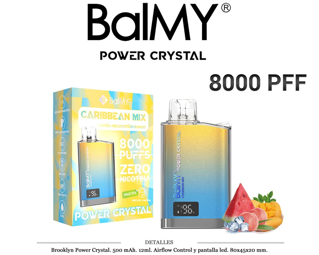 POD. DES. BALMY POWER CRYSTAL CARIBBEAN MIX 0MG