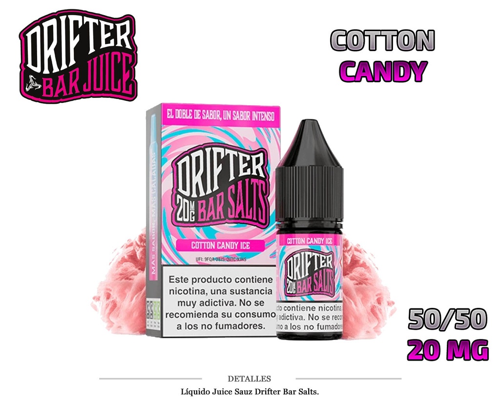 E-LIQUID DRIFTER SALT COTTON CANDY 20MG 10ML