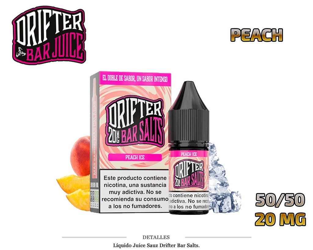 E-LIQUID DRIFTER SALT PEACH 20MG 10ML