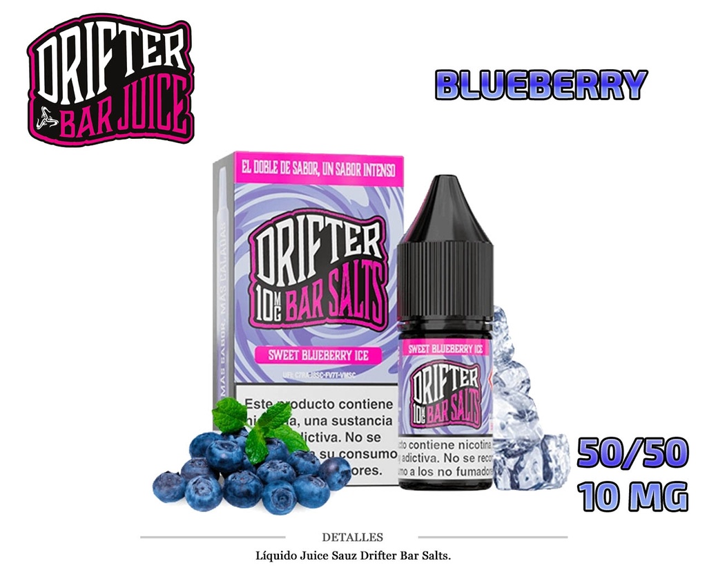 E-LIQUID DRIFTER SALT BLUEBERRY 10MG 10ML