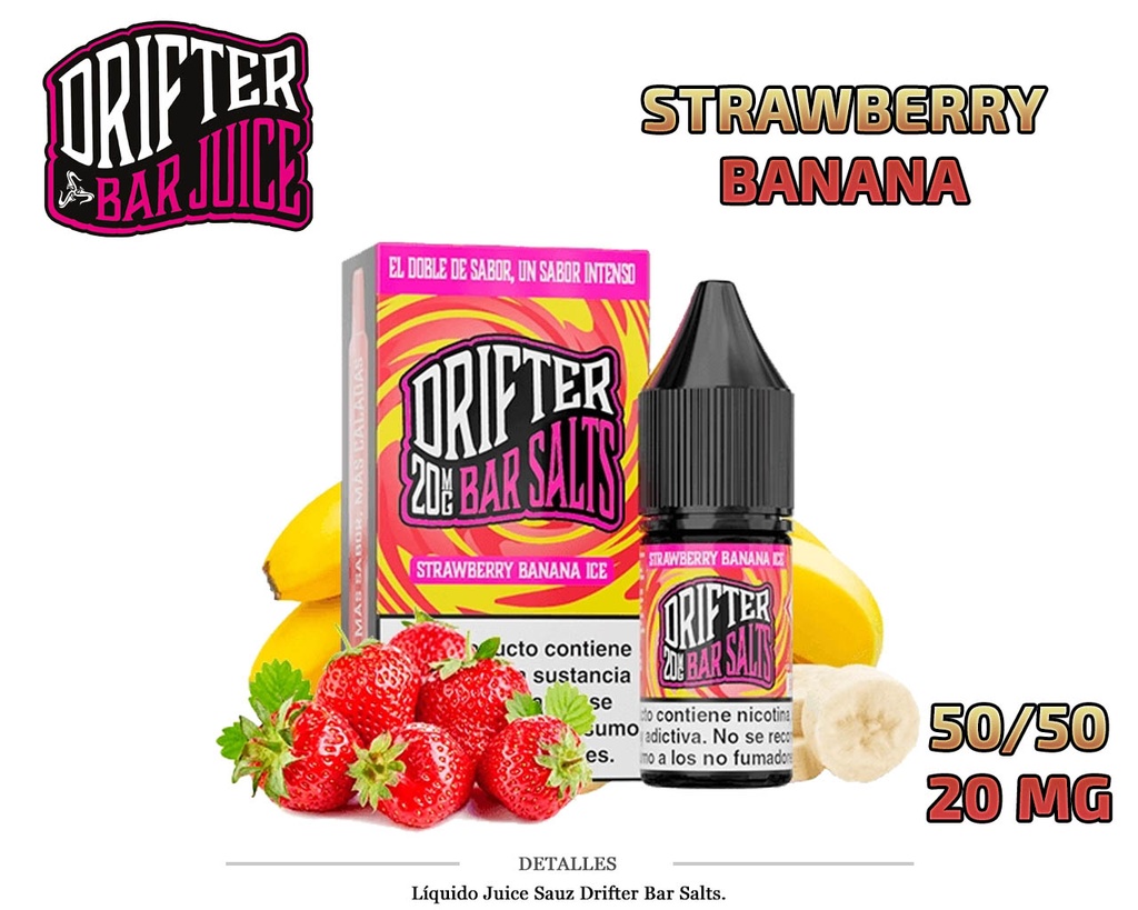 E-LIQUID DRIFTER SALT STRAWBERRY BANANA 20MG 10ML