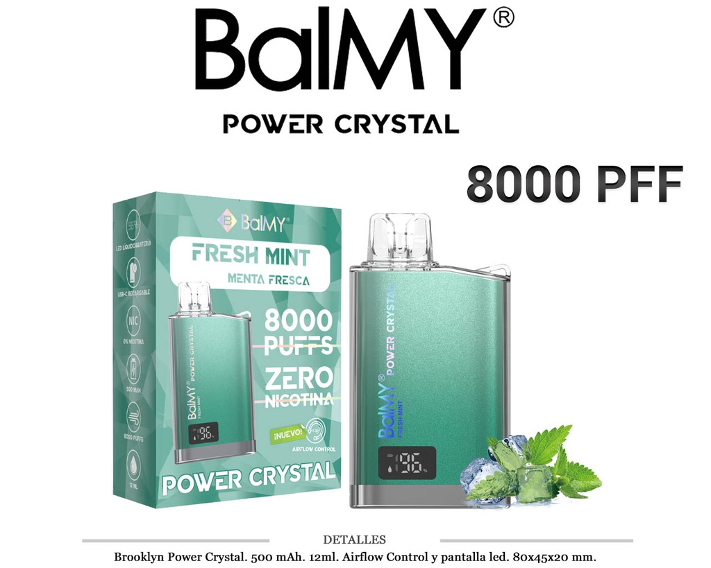 POD. DES. BALMY POWER CRYSTAL FRESH MINT 0MG