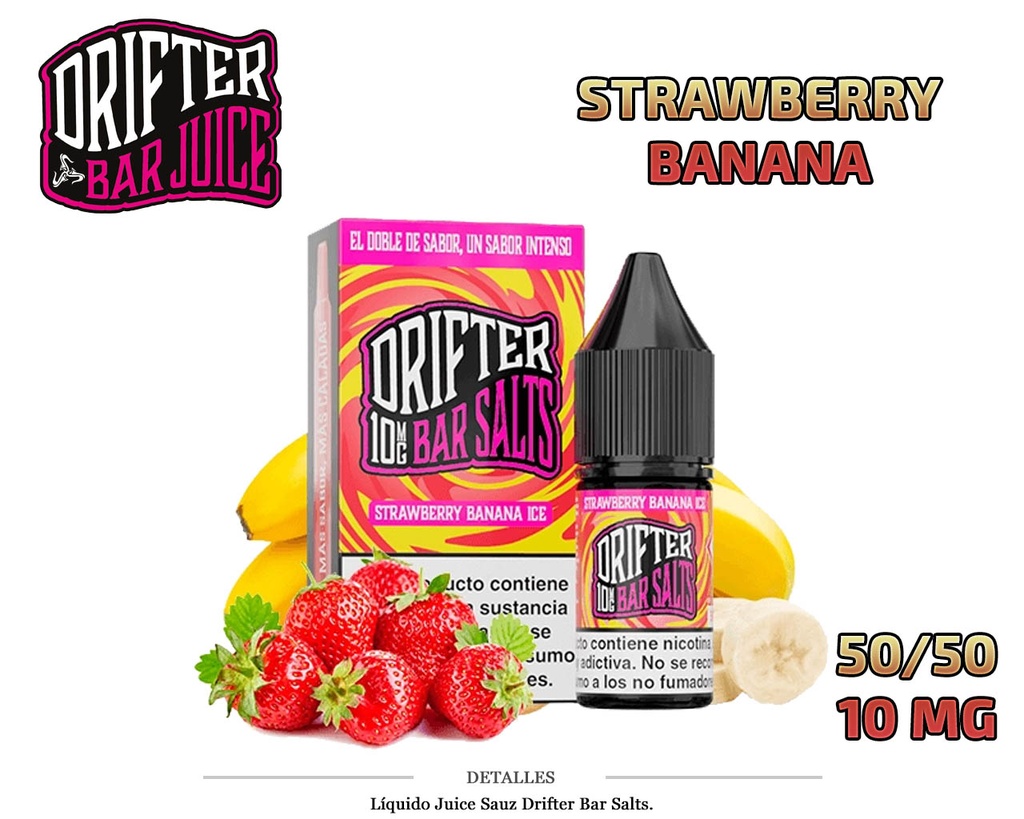 E-LIQUID DRIFTER SALT STRAWBERRY BANANA 10MG 10ML