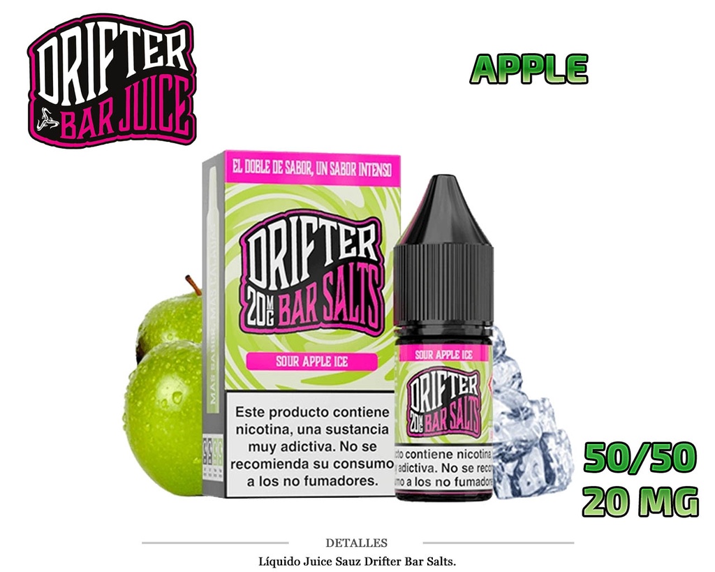 E-LIQUID DRIFTER SALT APPLE 20MG 10ML