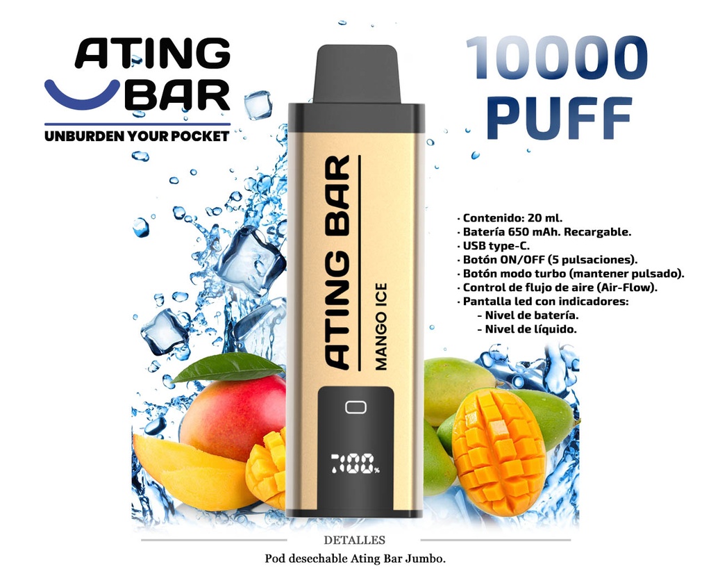 POD DES. ATING JUMBO VAPE MANGO ICE 0MG 20ML
