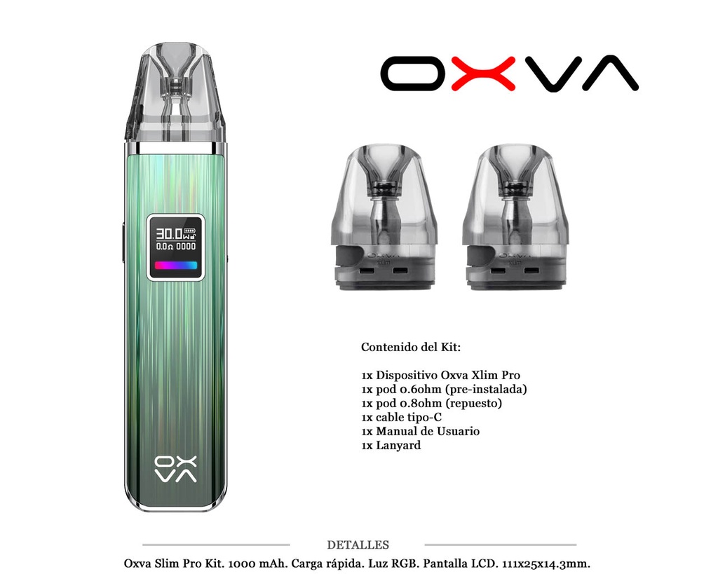 OXVA XLIM PRO GLEAMY GREEN KIT 1000MAH