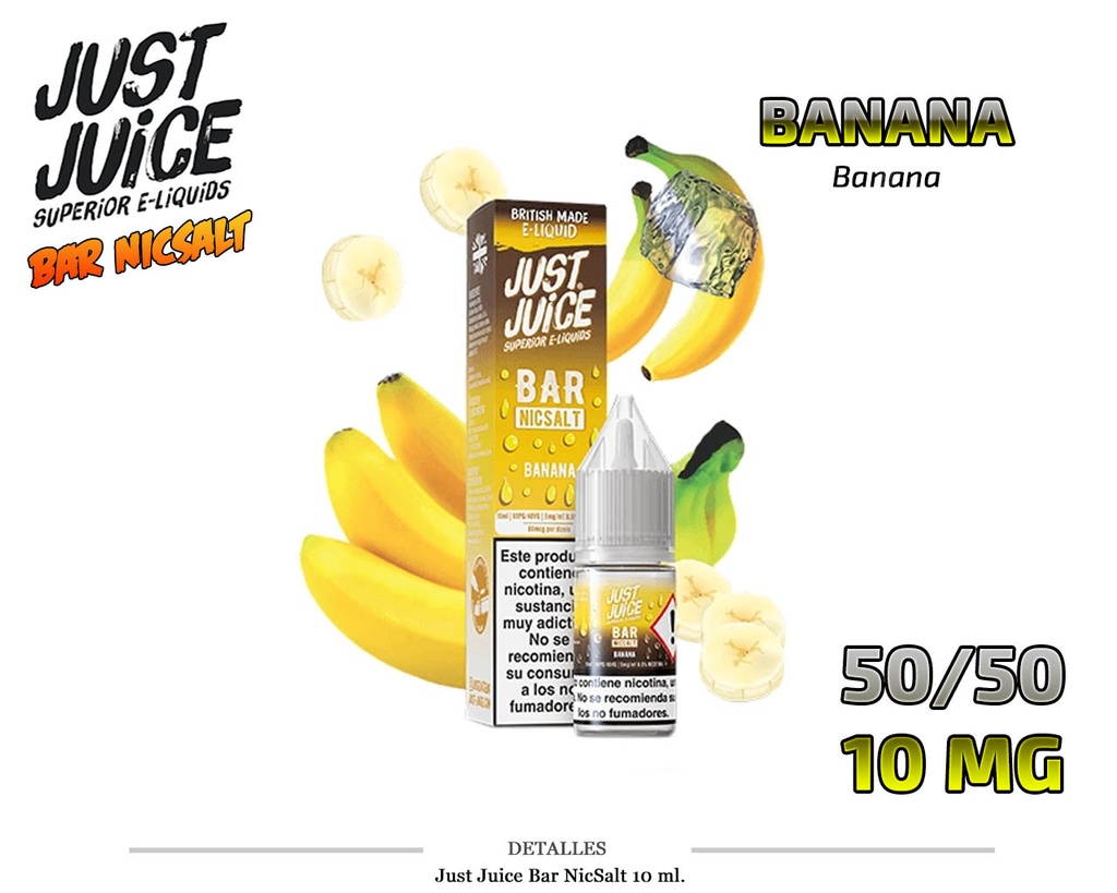 E-LIQUID JUST JUICE BAR SALT BANANA 10MG 10ML