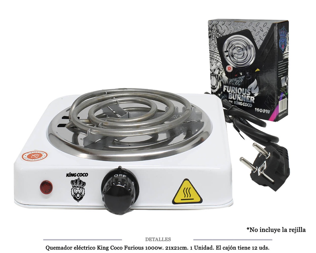 HORNILLO ELECTRICO KING COCO FURIOUS BLANCO 1000W