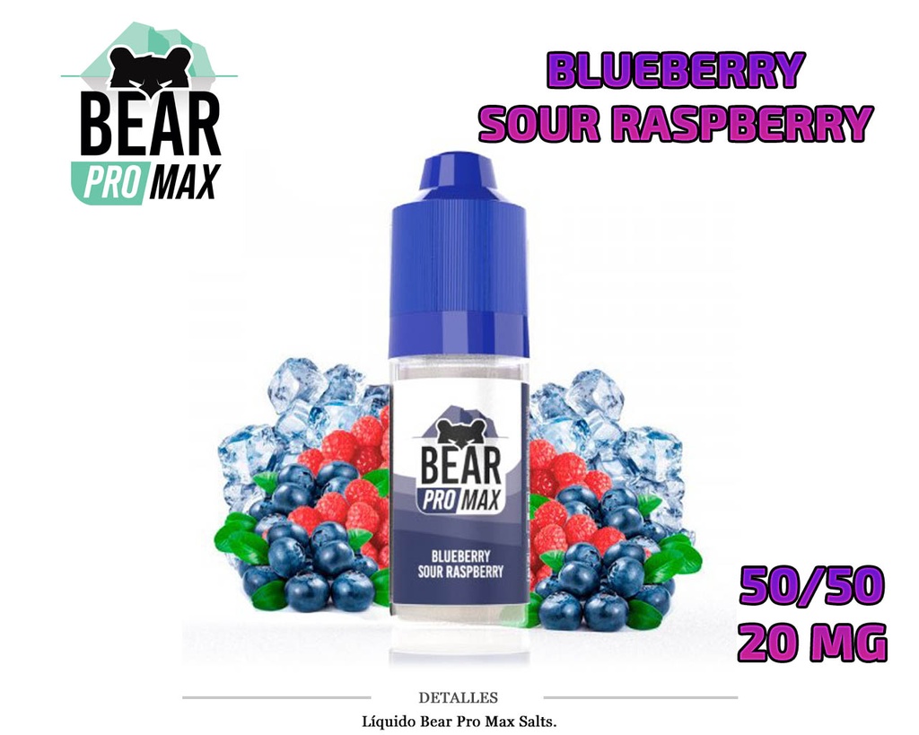 E-LIQUID BEAR PRO MAX SALTS BLUEBERRY SOUR RASPBERRY 20MG 20ML